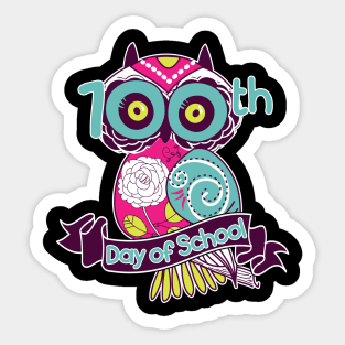 Cute Owl 100th Day Of School Student Teacher Gift Sticker